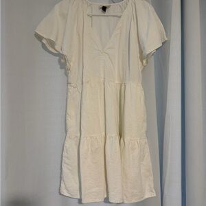 White Linen Mini Dress